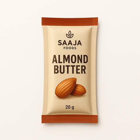 Saaja Smooth Almond Butter_20gram_One Serve Pouch